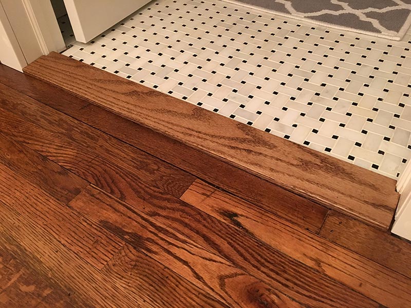 Handling Flooring Transitions Wood To, Vinyl Floor To Wall Tile Transition
