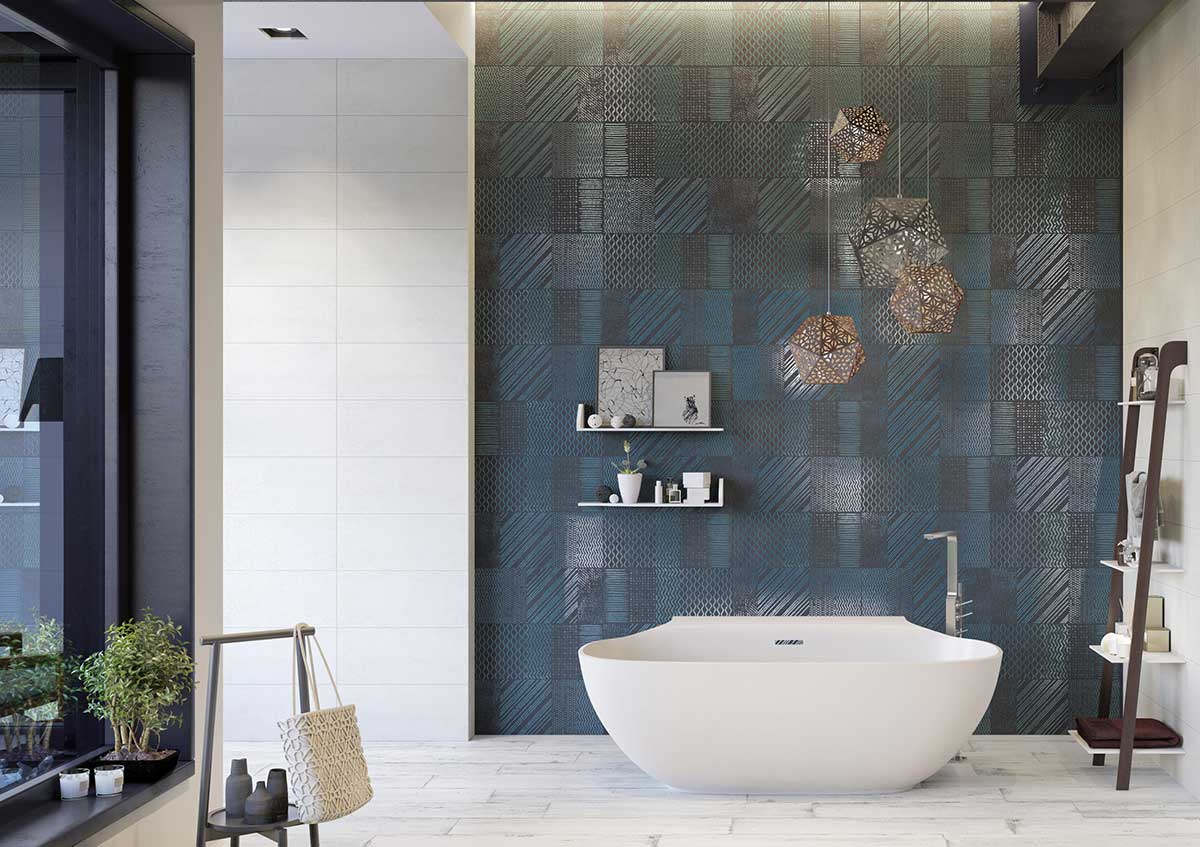 Decorative bathroom tile - turquoise