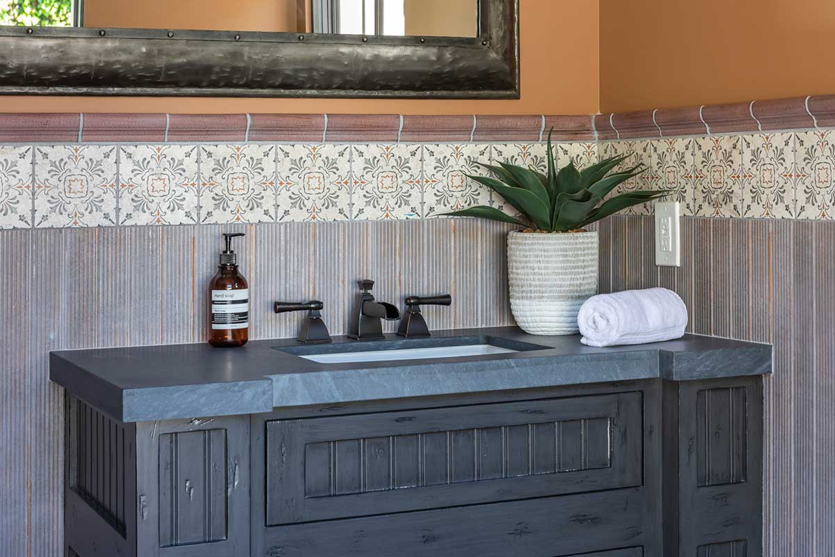 Decorative bathroom tile - Dana Point Persimmon Bathroom