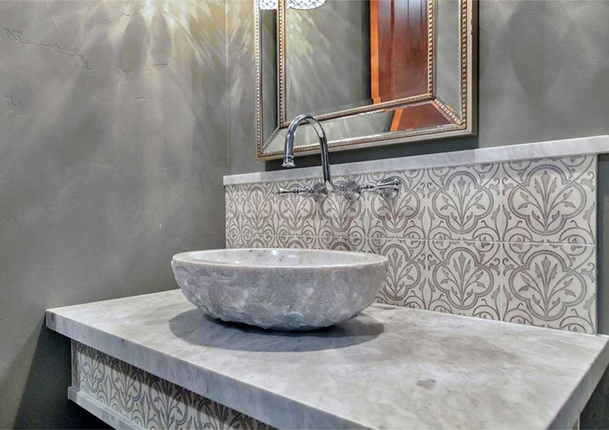 Decorative bathroom tile - Devonshire Pewter Bathroom