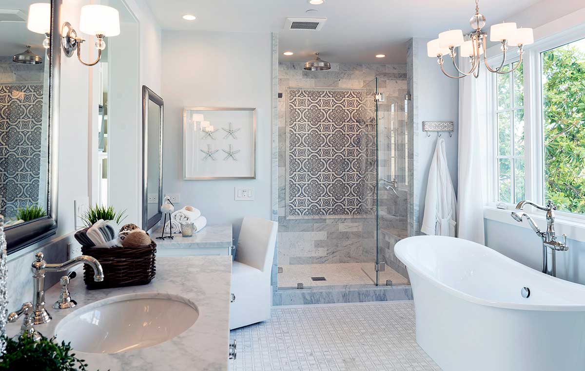 Decorative bathroom tile - Lena Winter Blue AST Shower