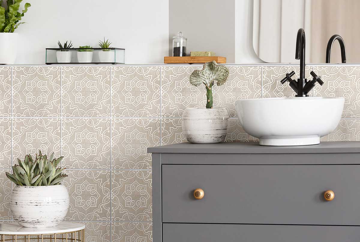 Decorative Bathroom Tile - Lennox Lace AST Bathroom