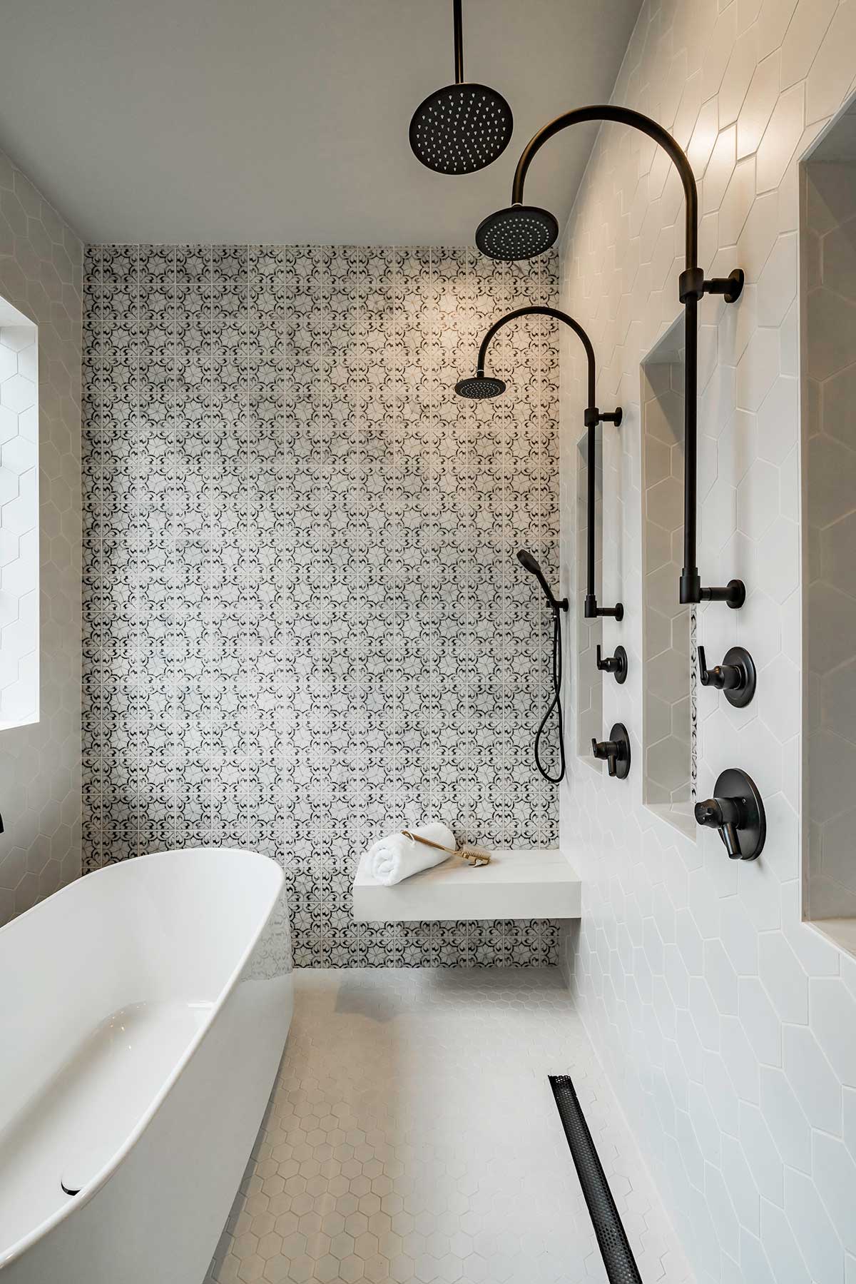Decorative bathroom tile -Oasis Black AST showerwall