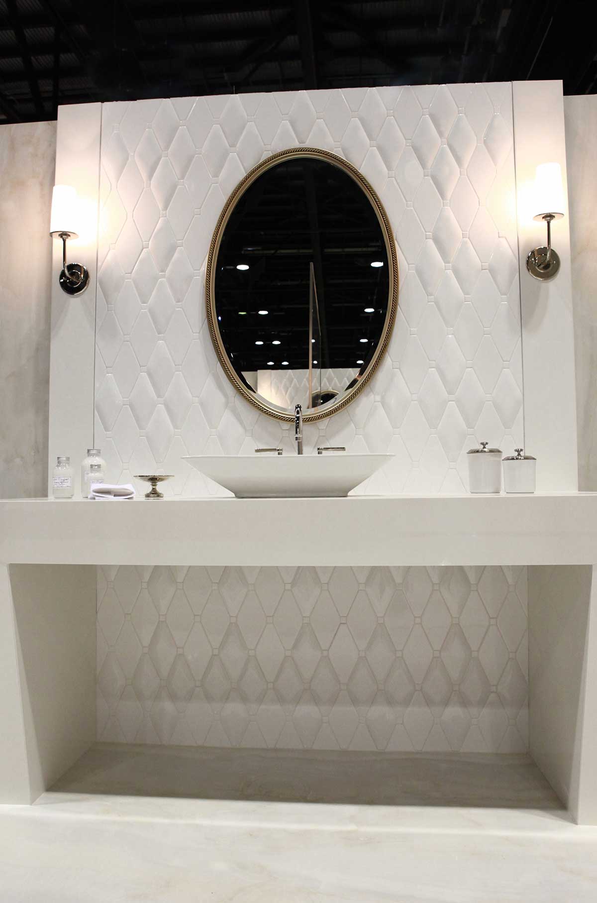 Bathroom Tile - Diamond White Pillow