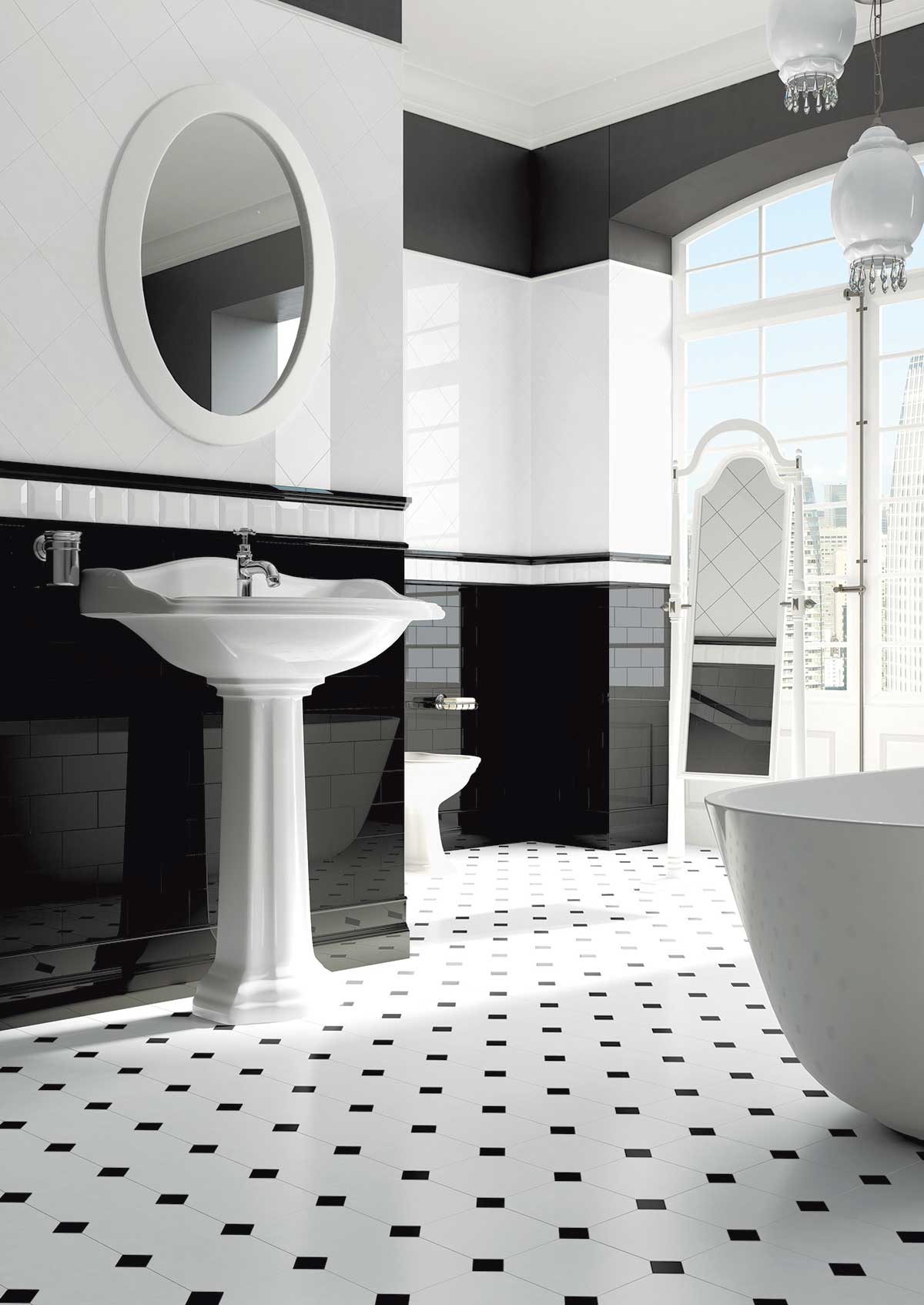 bathroom tile - Neri Black & White